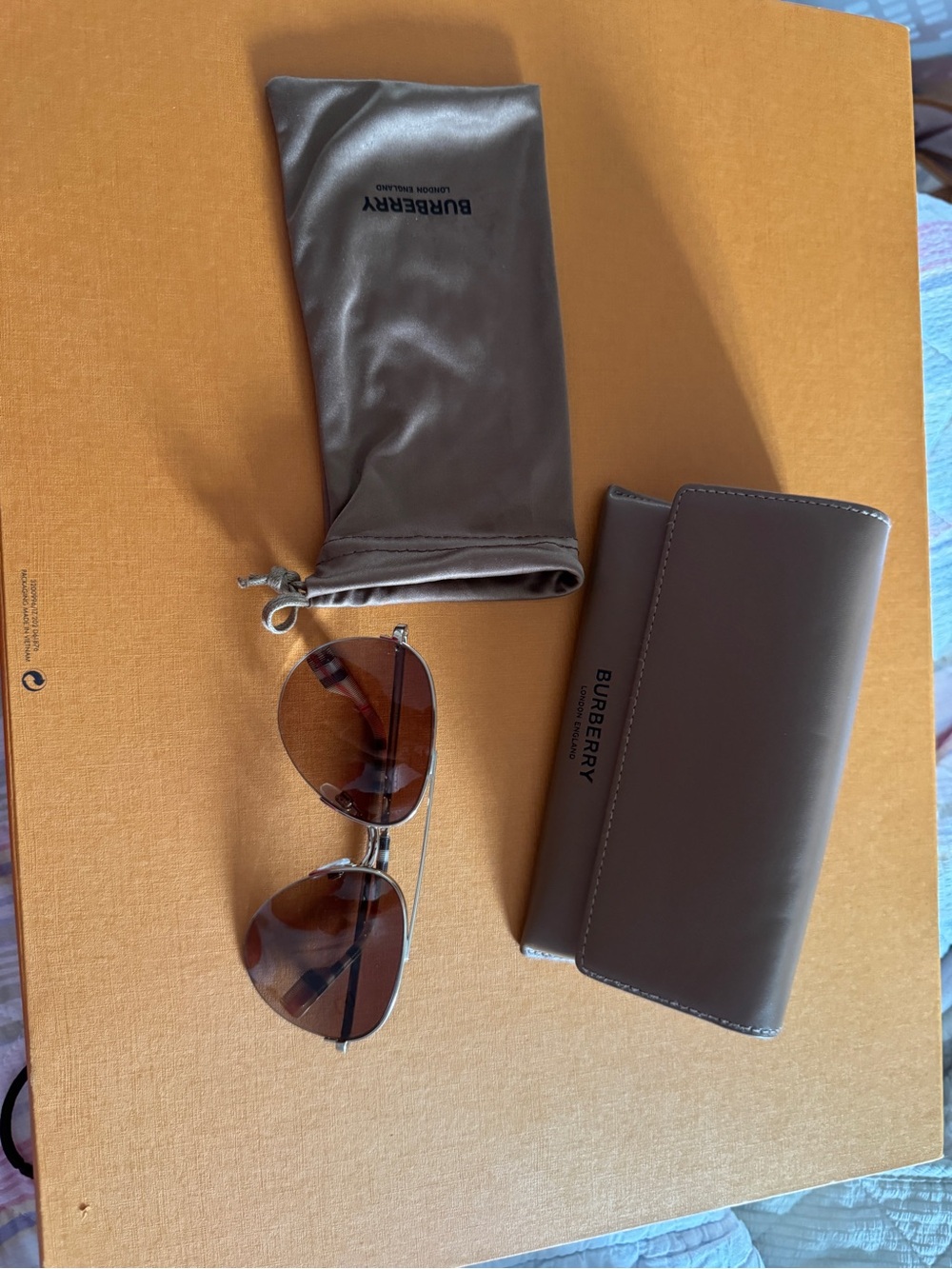 Burberry Taupe Leather Long Wallet